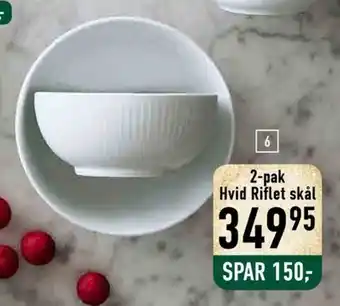 Hvid Riflet skål