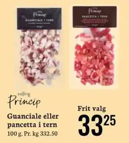 Føtex Princip guanciale eller pancetta i tern tilbud