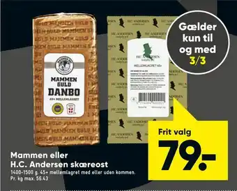 Bilka Mammen eller H.C. Andersen skæreost tilbud