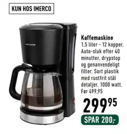 Imerco Kaffemaskine tilbud