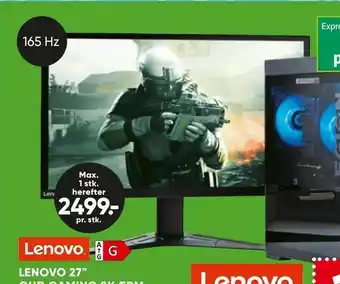 Bilka Lenovo 27" qhd gaming skærm tilbud