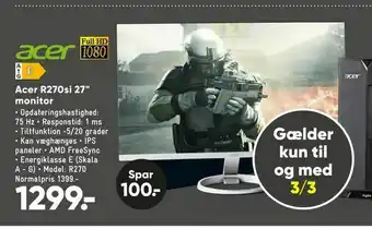 Acer R270si 27" monitor