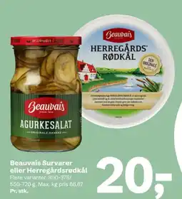 Let-Køb Beauvais Survarer eller Herregårdsrødkål tilbud