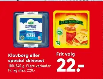 Bilka Klovborg eller special skiveost tilbud