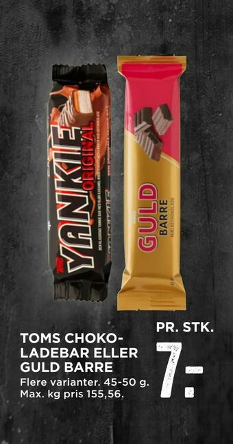 MENY Toms chokoladebar eller guld barre tilbud