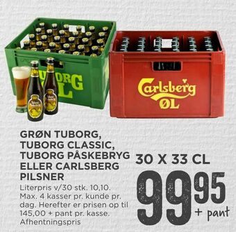 MENY Grøn tuborg, tuborg classic, tuborg påskebryg eller carlsberg pilsner tilbud