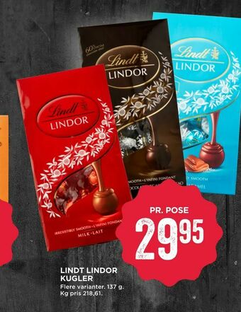 MENY Lindt lindor kugler tilbud
