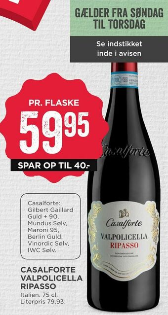MENY Casalforte valpolicella ripasso tilbud