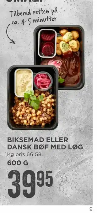 MENY Biksemad eller dansk bøf med løg tilbud