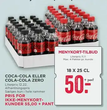 MENY Coca-cola eller cola-cola zero tilbud