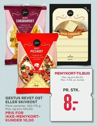 MENY Gestus revet ost eller skiveost tilbud