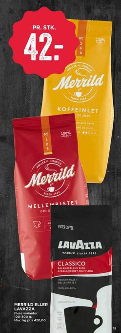 MENY Merrild eller lavazza tilbud