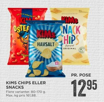 MENY Kims chips eller snacks tilbud