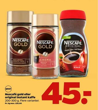 Netto Nescafé gold eller original instant kaffe tilbud