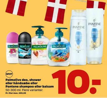 Netto Palmolive deo, shower eller håndsæbe eller Pantene shampoo eller balsam tilbud