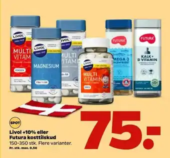 Netto Livol +10% eller Futura kosttilskud tilbud