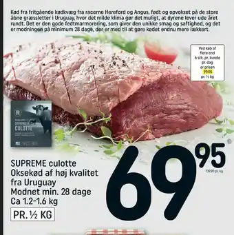 REMA 1000 SUPREME culotte Oksekød af høj kvalitet fra Uruguay Modnet min. 28 dage Ca 1,2-1,6 kg tilbud