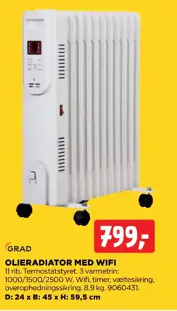 jem & fix Grad olieradiator med wifi tilbud