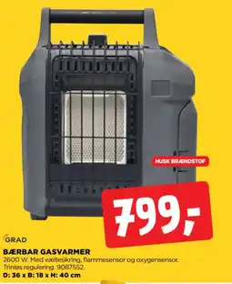 jem & fix Grad bærbar gasvarmer tilbud