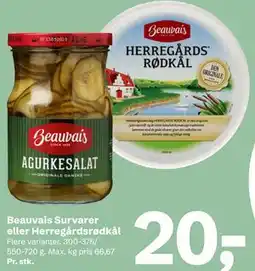 Let-Køb Beauvais Survarer eller Herregårdsrødkål tilbud