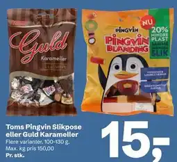 Let-Køb Toms Pingvin Slikpose eller Guld Karameller tilbud