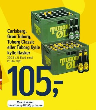 Føtex Carlsberg, Grøn Tuborg, Tuborg Classic eller Tuborg Kylle kylle flasker tilbud