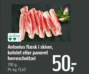 Føtex Antonius flæsk i skiver, kotelet eller paneret herreschnitzel tilbud