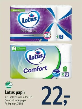 Føtex Lotus papir tilbud