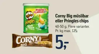 Corny Big müslibar eller Pringles chips
