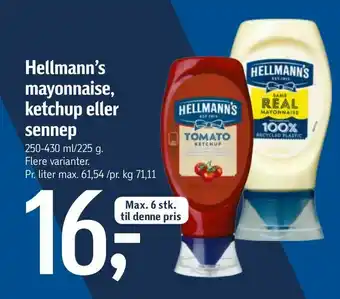 Føtex Hellmann's mayonnaise, ketchup eller sennep tilbud