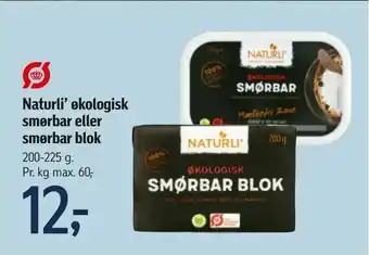 Føtex Naturli' økologisk smørbar eller smørbar blok tilbud