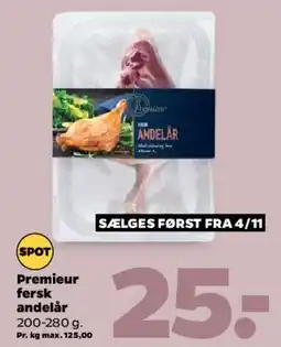 Netto Premieur fersk andelår 200-280 g tilbud