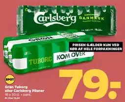 Netto Grøn Tuborg / Carlsberg pilsner (pakke) tilbud