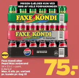 Netto Faxe Kondi eller Pepsi Max sodavand tilbud