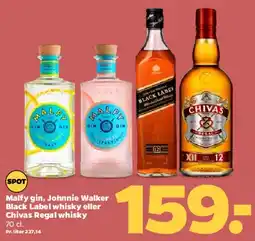 Netto Malfy gin, Johnnie Walker Black Label, Chivas Regal whisky tilbud