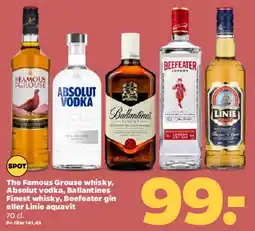Netto The Famous Grouse, Absolut Vodka, Ballantine's, Beefeater eller Linie Aquavit tilbud