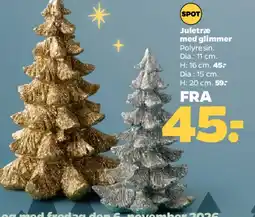 Netto Juletræ med glimmer tilbud