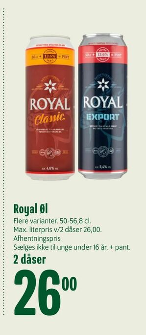 Min Købmand Royal Øl tilbud