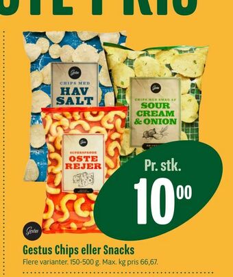 Min Købmand Gestus Chips eller Snacks tilbud