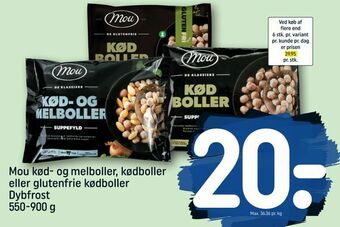 Mou kød- og melboller, kødboller eller glutenfrie kødboller