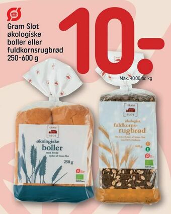 REMA 1000 Gram Slot økologiske boller eller fuldkornsrugbrød tilbud