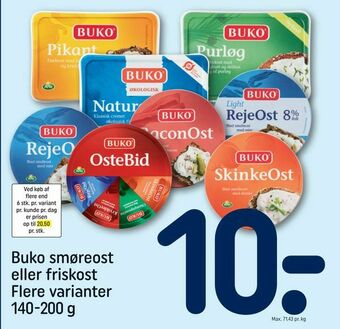 REMA 1000 Buko smøreost eller friskost tilbud