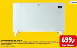 jem & fix Grad Glas-radiator med wifi 1500 W tilbud