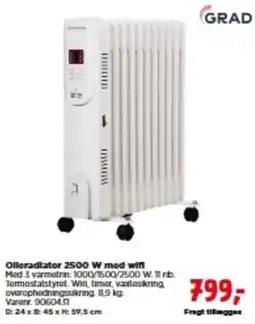 jem & fix Grad olleradiator 2500 w med wifi tilbud