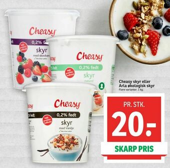 SPAR Cheasy skyr eller Arla økologisk skyr tilbud