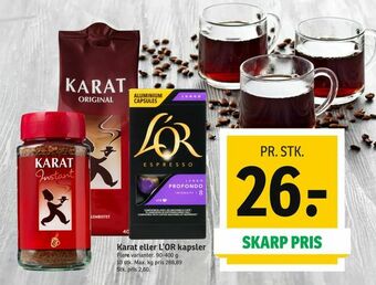 SPAR Karat eller L'OR kapsler tilbud