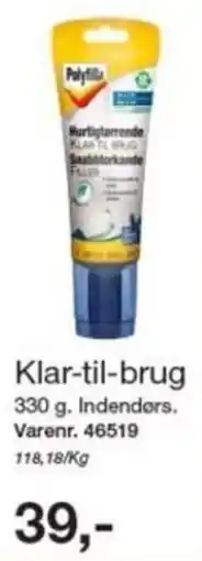 Harald Nyborg Polyfilla hurtigtorrende klar til brug snabbløkkande filler tilbud