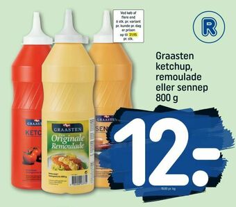 REMA 1000 Graasten ketchup, remoulade eller sennep tilbud