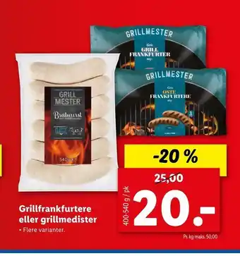 Grill­frankfurtere eller grillmedister