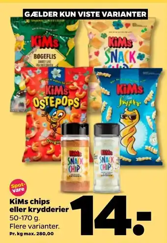 Netto KiMs chips eller krydderier tilbud